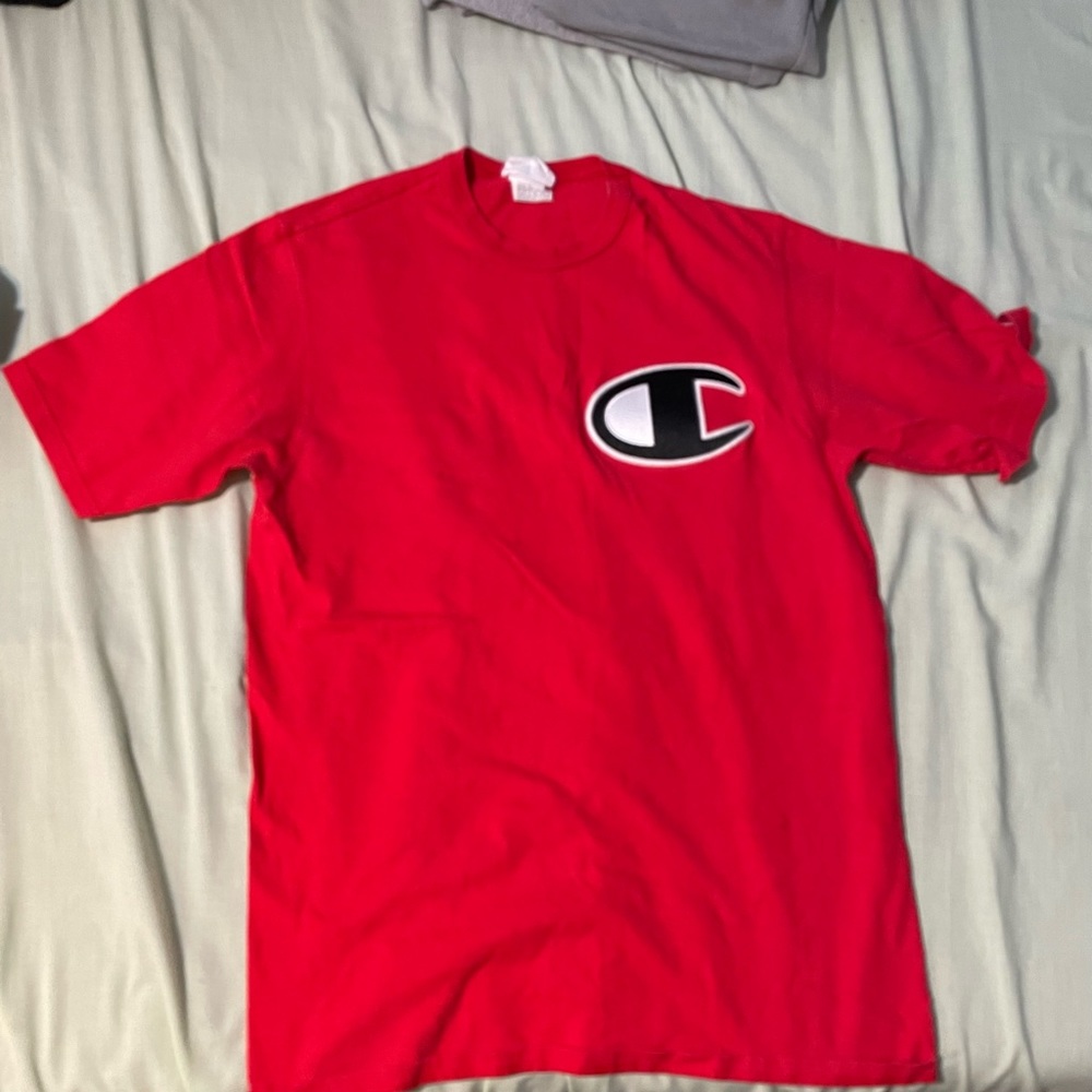 Red champion shirt